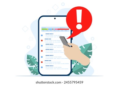 Full Folder Concept. Clean the memory or storage of your phone or computer. Full memory space notification. Modern flat cartoon style. Vector illustration on white background.