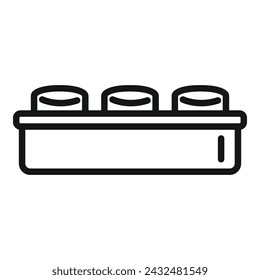 Full food box icon outline vector. Craft lunch. Junk container box