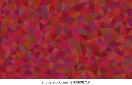A full frame abstract background composed of many small red and burgundy geometric triangles. Scalable vect...