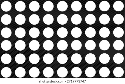 Primer plano de marco completo de fondo de tela de lunares blanco y negro.