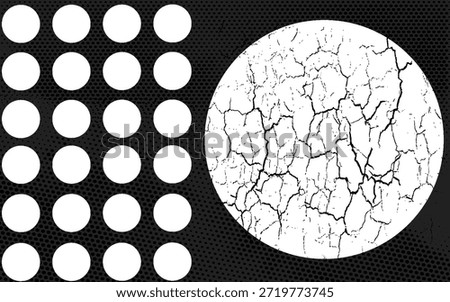 Full frame close-up of black and white polka dot fabric background.