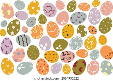 full frame of easter eggs. colorful vector eggs. seamless pattern
