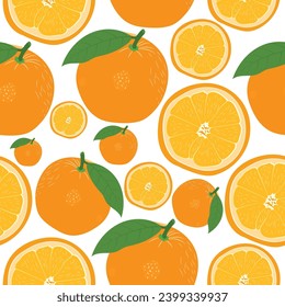 Full frame of fresh orange fruit slices seamless pattern background.