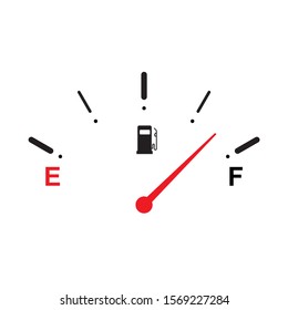 Full fuel gauge icon. Gasoline indicator on white background. Vector fuel indicator isolated.