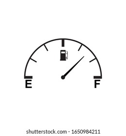 Full fuel gauge icon. Gasoline indicator on white background. Vector fuel indicator isolated.