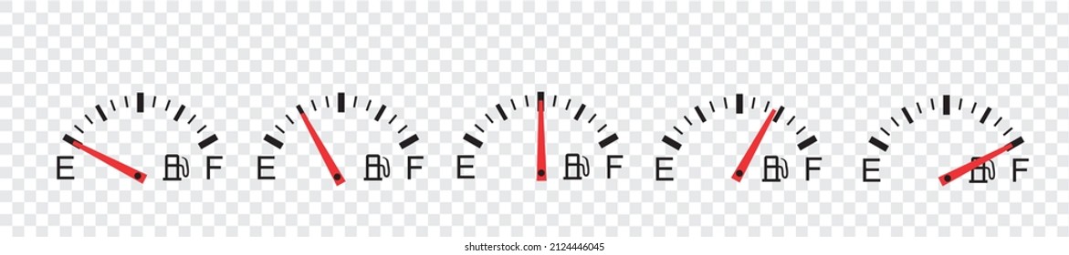 full fuel gauge icon set, vector illustration
