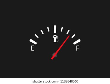 Full fuel gauge icon. Vector illustration