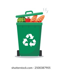 Full garbage bin vector illustration