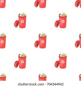 A full garbage can with waste. Rubbish and Ecology single icon in cartoon style vector symbol stock illustration web.