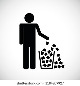 full garbage symbol pictogram isolated on white background vector illustration EPS10