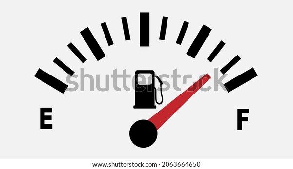 Full gas meter, petrol meter,\
in blue on a black background. Energy crisis. Vector\
illustration