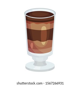 Full Glass of Coffee with Layers Vector Object