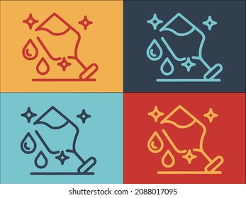 Full Glass And Drops Logo Template, Simple Flat Icon of glass,full,water