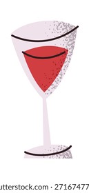 Vaso lleno de vino tinto
