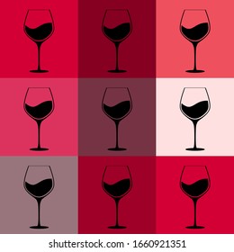 Full Glass of Red Wine Background Vector Illustration EPS10