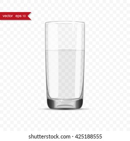 Full Glass Of Water Cup With Shadow