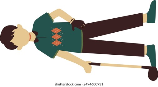 Ilustración completa del conjunto de la actividad del deporte del golf