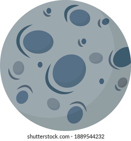 Full grey moon ,illustration,vector on white background