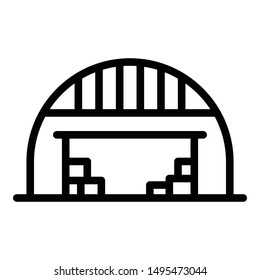 Full hangar icon. Outline full hangar vector icon for web design isolated on white background