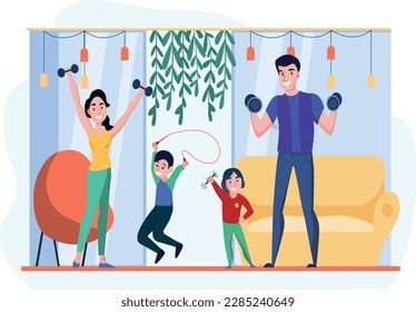 Full Happy Family exercise illustration