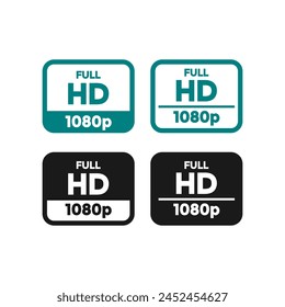 Full HD 1080p logo vector badge