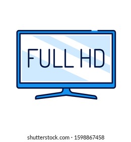 Full hd color line icon. Full High Definition. Resolution 1920 1080 pixels and a frame rate of at least 24 sec. Pictogram for web page, mobile app, promo. Editable stroke.