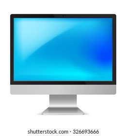 Full HD Computer Monitor with Empty Blue Screen