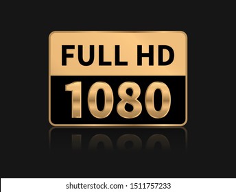 Full HD icon. 1080p resolution. Vector illustration