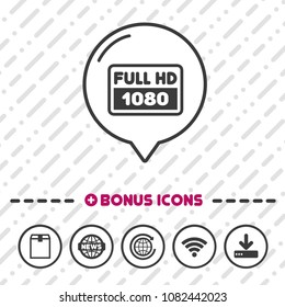 Full HD Screen icon. 1080p symbol.