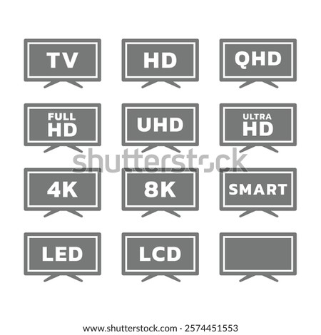 Full hd, smart and 4k tv screen set. Ultra hd, high definition and led or lcd display television.