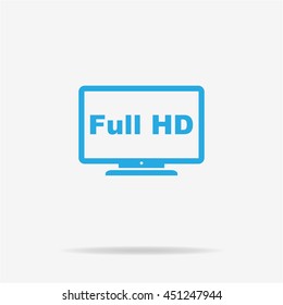 Full hd tv icon. Vector concept illustration for design.