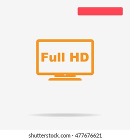 Full hd tv icon. Vector concept illustration for design.