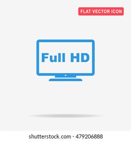 Full hd tv icon. Vector concept illustration for design.
