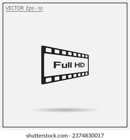 Full HD video icon, vector illustration