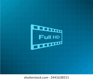 Full HD video icon, vector illustration