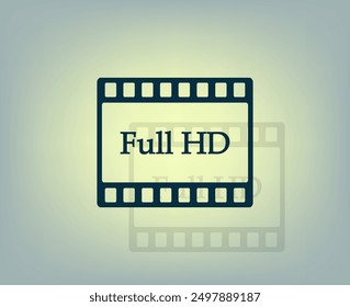 Full HD video icon, vector illustration