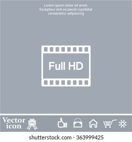 Full HD video icon, vector illustration