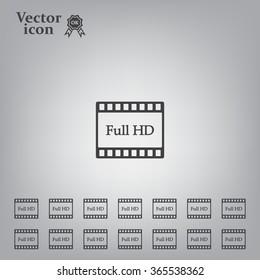 Full HD video icon, vector illustration