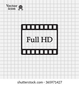 Full HD video icon, vector illustration