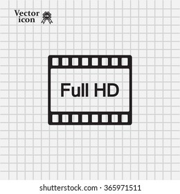 Full HD video icon, vector illustration