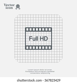 Full HD video icon, vector illustration