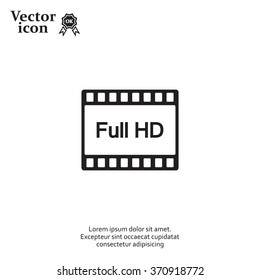 Full HD video icon, vector illustration
