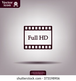 Full HD video icon, vector illustration