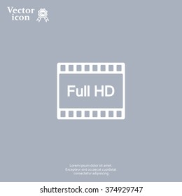 Full HD video icon, vector illustration