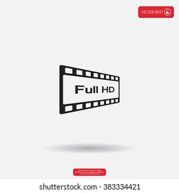 Full HD video icon, vector illustration