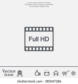 Full HD video icon, vector illustration