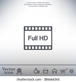 Full HD video icon, vector illustration