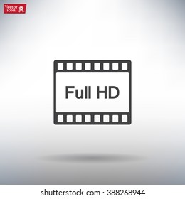 Full HD video icon, vector illustration