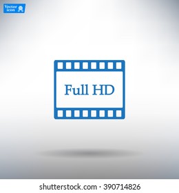 Full HD video icon, vector illustration