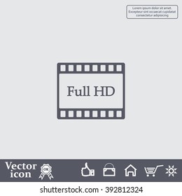 Full HD video icon, vector illustration